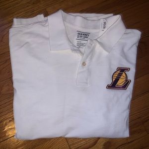 Customize Lakers Polo Style Shirt XXL